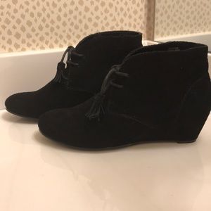 Black Crown Vintage Wedged Booties